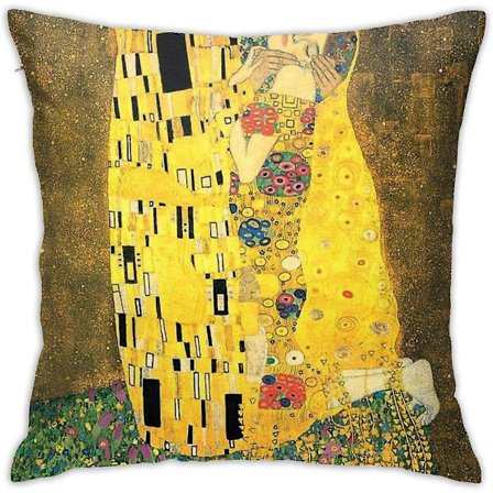 The Kiss Gustav Klimt Tyynynpäällinen Koristeellinen Tyynyliina Sohvalle Makuuhuoneeseen 45CM*45CM AA-2193 (FMY)