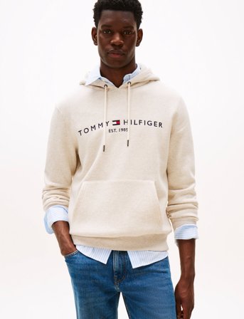 Tommy Hilfiger Tommy Logo Hoody - Cream - XXXL