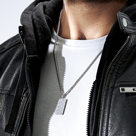 Collana Icarus Brayden con piastrina in acciaio per uomini - Targhette