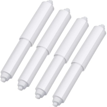 4 stk. Toiletpapirholder Rulle Udskiftning Plast Fjederbelastet, Papirholder Indsats (Hvid)