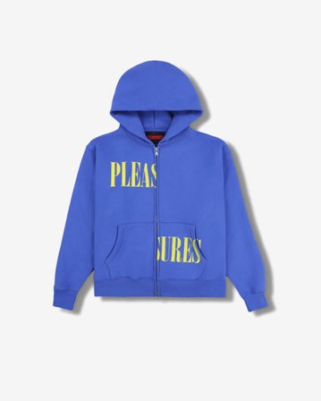 - SPLIT ZIP HOODIE - BLUE M
