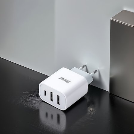 3-Porttinen USB-A+C QC PD 3-in-1 Laturi | TIENSUN Pikalatausvirtalähde useilla liitännöillä, 220V-240V pistokevirta