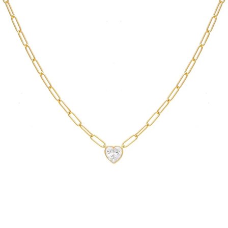 925 Sterling Silver Hjärthänge med Kristaller Halsband Dam Choker Collier Femme Nyckelbenskedja Halsband och Hänge Boho Smycken