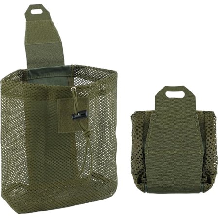 Sammenleggbar Nettveske med Glidelås Multifunksjonell Verktøyveske Gjenbruksveske Dumpveske for Belte Vest Ryggsekk Utendørsaktivitet