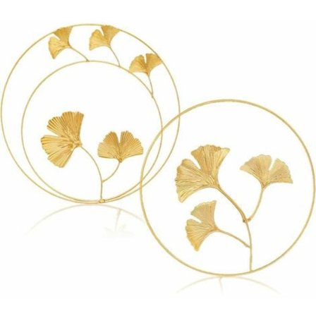 Jern Væg Skulpturer, 2 Stykker Metal Væg Dekoration Jern Væg Ornamenter Ahorn Ginkgo Blad Væg Dekoration Vægophæng til Hjemmet