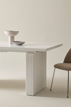 Jotex - Matbord Med Iläggsskiva 105x196+45 Cm MDF Matt vit PALANZO - Köp Matbord hos Jotex