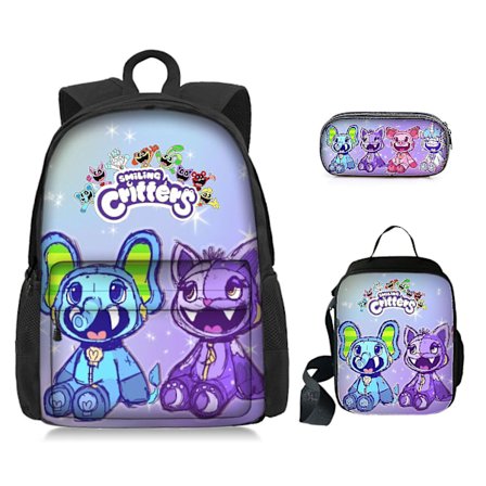 Ny Poppy's Playtime Kapittel 3 Smiling Critters Trykt Ryggsekk Tredelt Sett