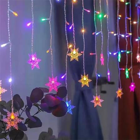 96LED Snöflinga Gardinljus Insättning Strängljus LED Fairy Night Light, LED Gardin Strängljus, Perfekt för julbröllopsdekoration style 3