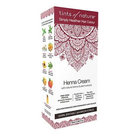 Tints of Nature Hårfarve Henna Creme Dark Brown 70 ml, Hår, Hårfarve