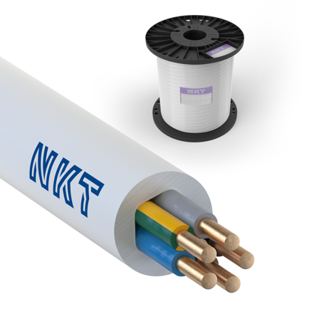NKT EXQ XTRA Asennuskaapeli 5G2,5 mm², 300/500 V 150 m, rulla, Liitäntätulpat & kaapelit