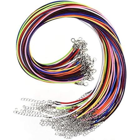 60 st Halsbandssnöre 2mm Vaxade Halsbandssnöre Med Lås Halsbandssnöre För Diy Armband Halsband Smyckestillverkning 10 Färger