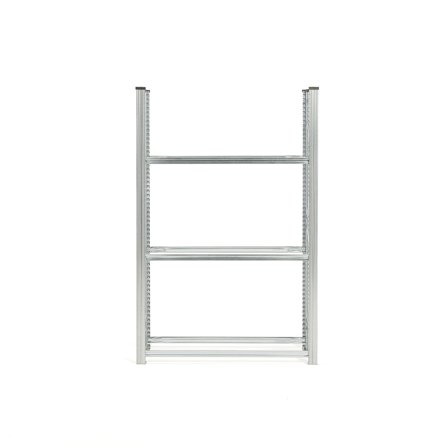 Reifenregal TRANSFORM Grundmodul mit 3 Ebenen, 2000 x 1200 x 400 mm