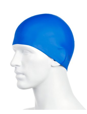 Speedo Plain Moulded Silicone Cap - Blue - ONE SIZE