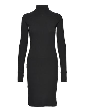 Rib Slim Dress Wmn Knelang Kjole Svart G-Star RAW