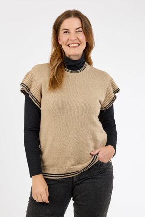 SIGNATURE - Strik Vest - Beige