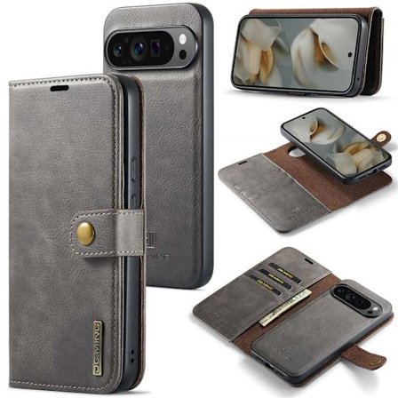 DG.MING 2-in-1 Magnet Wallet Google Pixel 10 Pro XL Brown