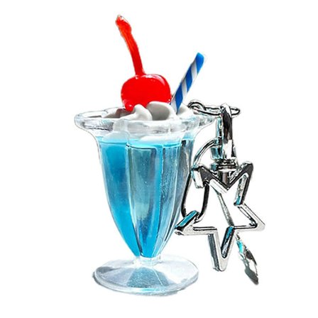 Simuleret Kirsebærcreme Kop Nøglering Vedhæng Hængende Ornament Dekorationer Fødselsdagsgave Sjovt og Funktionelt Tilbehør Lilla