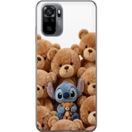 Kompatibel Mobilcover til Xiaomi Xiaomi Redmi Note 10 Sød og sikker illustration med Stitch omgivet af bamser, der skaber en varm og legende følelse
