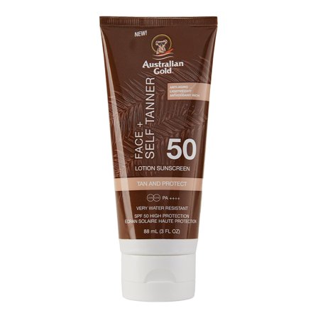 Australian Gold SPF50 Face + Self Tanner Lotion 88ml - Solare viso alta prot.