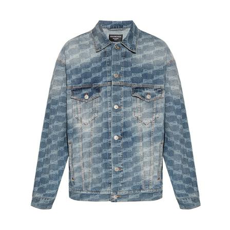 Balenciaga, Denim Jackets Blauw, Heren, Maat:L