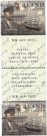 Åland - Gustaf Erikson maritimt mindesmærke - Gutterpair postfrisk
