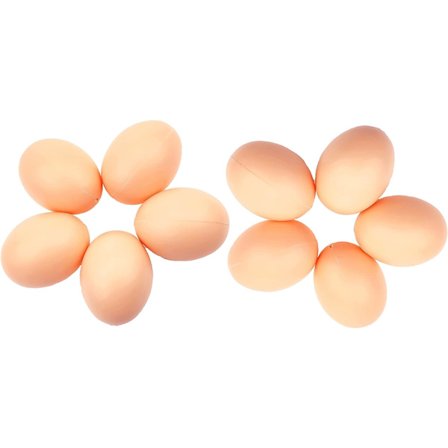 Sæt med 10 kunstige æg i plastik - redeæg - falske hønseæg - æg til at hjælpe høns med at lægge kunstige æg