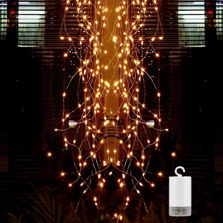 Led-ljuspaket, vattenkanna ljusslingor 8 lägen 200 LED varmvit KLB