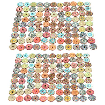 200 kpl puunappeja 20mm/0,8 tuumaa Kukkapainike Vintage-vaihdenappi Scrapbook-laukulle Kangaskoristelu DIY-valmistukseen