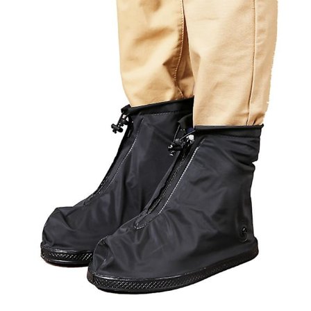 Overshoes Rain Boots Waterproof Shoe Covers Reusable Rain Boots Protective Gear For Men And Women-black(l)