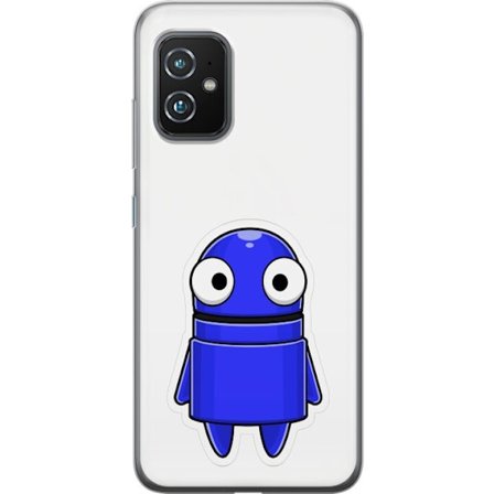 Kompatibelt Mobildeksel til Asus Asus Zenfone 8 Blå tegnet figur med store øyne og et vennlig uttrykk i minimalistisk design