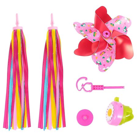 1 sett sykkeltilbehør for barn Sykkel dusker Sykkelklokke Vindmølle