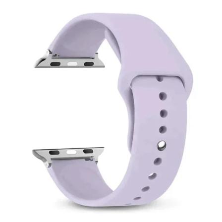 Silikonrem för Apple Watch -band 40 mm 44 mm 49 mm 45 mm 41 mm 38 mm 42 mm bältesarmband iWatch-serien 9 8 7 6 5 3 SE ultra 2 band 95 Light purple 38 