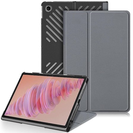 for Lenovo Tab Plus 11,5-tommer TB351FU Etui Varmeafledning Stand Læder Tablet Cover-Grå-WELLNGS
