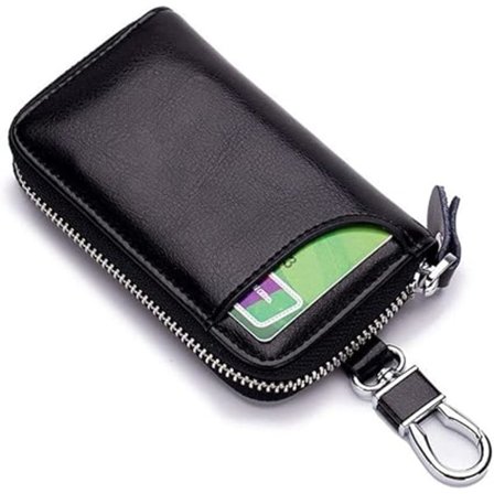 Læder Bil Nøglering Nøgleholder Nøglepung, Nøgleholderpung, Multifunktionel Lynlås Nøgleetui