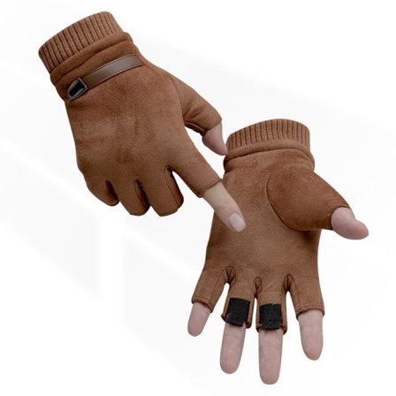 Halvfingerhansker for menn og kvinner for høst og vinter med fløyel