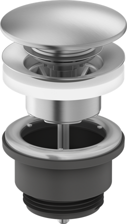 FM Mattsson S600108.75 Bottenventil Ø63 mm, borstad krom, Badrum