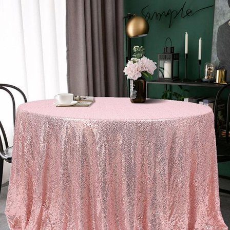 120 cm Rund Paillet Glitter Dug Bryllupsfest Dekoration (Rosaguld)