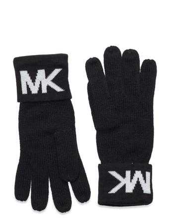 Over D Mk Turn Back Glove Accessories Gloves Finger Gloves Svart Michael Kors Accessories*Betinget Tilbud