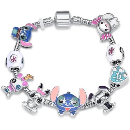 Stitch Armbånd Stitch for Jenter 8-12 Stitch Ting Bursdagsgaver Stitch Charm Armbånd 17 cm, Metall, ingen edelstener{hw}