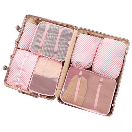 7st Reseförvaringsväska Set Utomhusbagagekläder Organizer White 7pcs