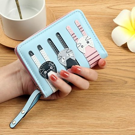Hot Models Kort Lommebok Dame Multifunksjon Kortveske Myntpung Søt Tegneserie Dame Lommebok
