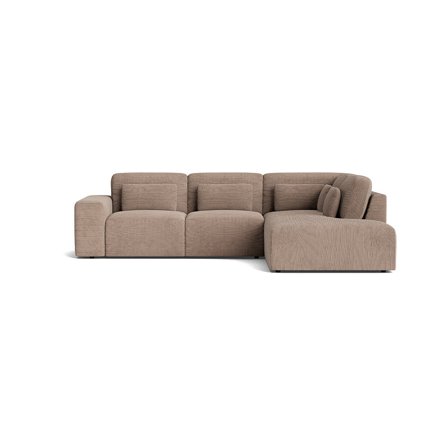 Messina Ecksofa, rechts, Ribcord Dunkelbeige, modernes Cord-Design, gemütliche Polsterung, stilvolles Design, hochwertige Verarbeitung, 80cm