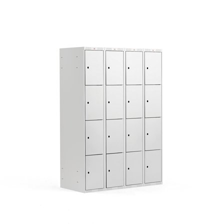 Schließfachschrank CLASSIC, 4 Module/4 Türen, 1740 x 1200 x 550 mm, grau