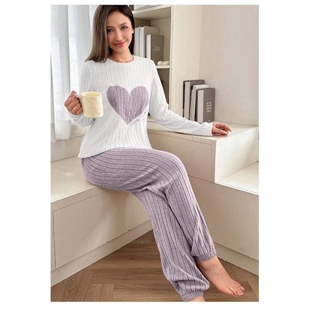 Love pyjamas damesæt rund hals korte ærmer bukser todelt sæt