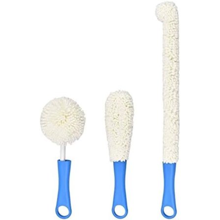 3-pakning med flaskebørste for rengjøring av vinflasker, glassrengjøringsbørste, fleksibel flaskeskrubb