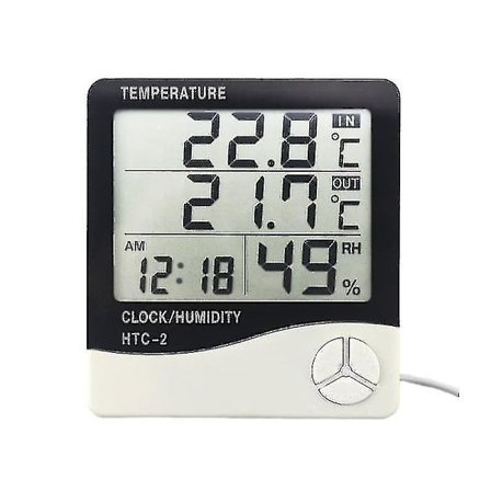 Väderstation med Luftfuktighet och Klocka