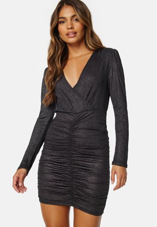 ONLY New Pella Wrap Foil Dress Gunmetal Tøj