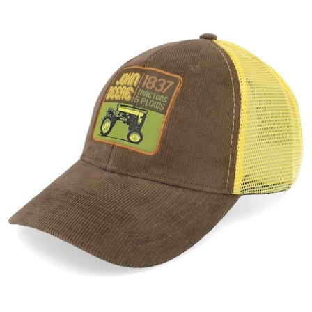 John Deere - Marrón trucker Gorra - Corduroy Poly Mesh Yellow/Brown Trucker @ Hatstore