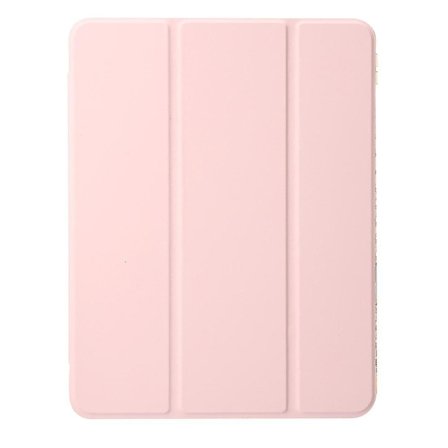 Surfplatta Fodral Kompatibelt med iPad Air 11 2024 Klar Akryl 3-Vik Läder Surfplatta Fodral (Rosa)