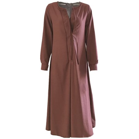 Kvinners fritidskjoler Langermet V-hals Kjole Casual Løs